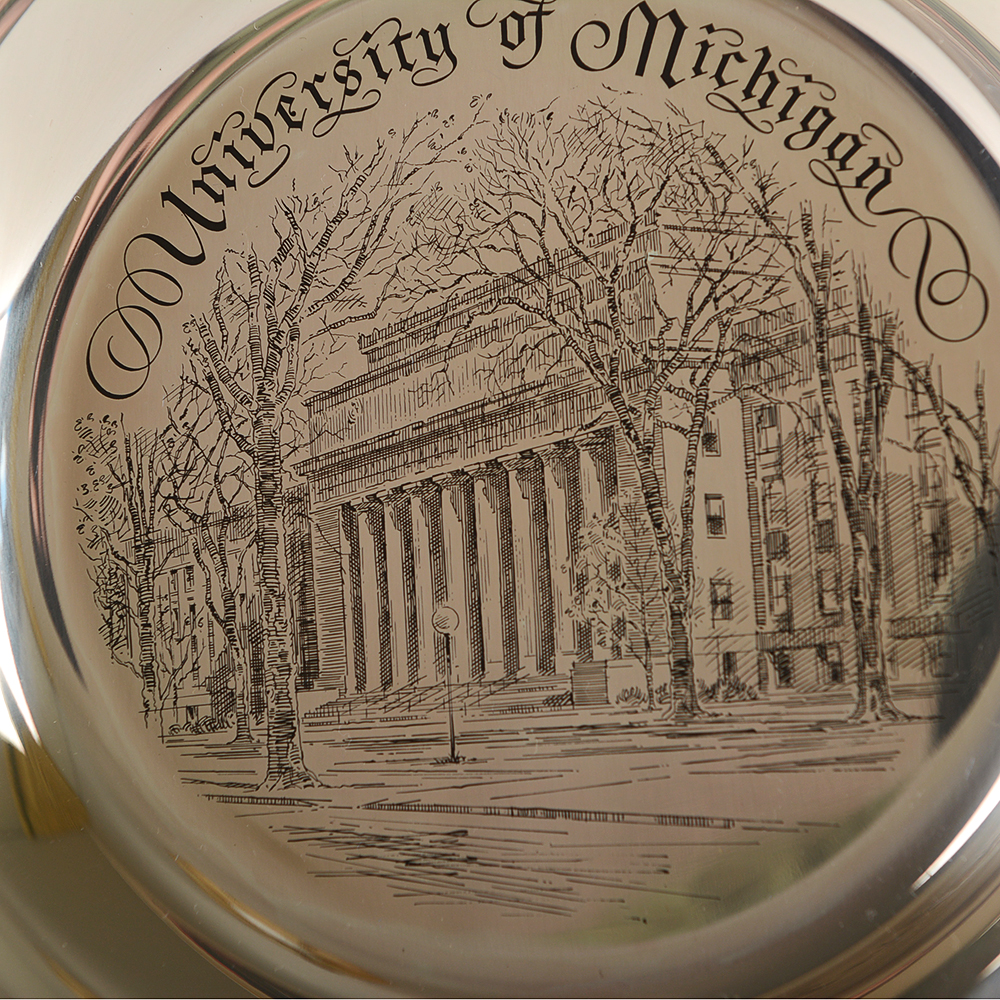 Official University of Michagan Sterling Silver Plate from The Franklin Mint