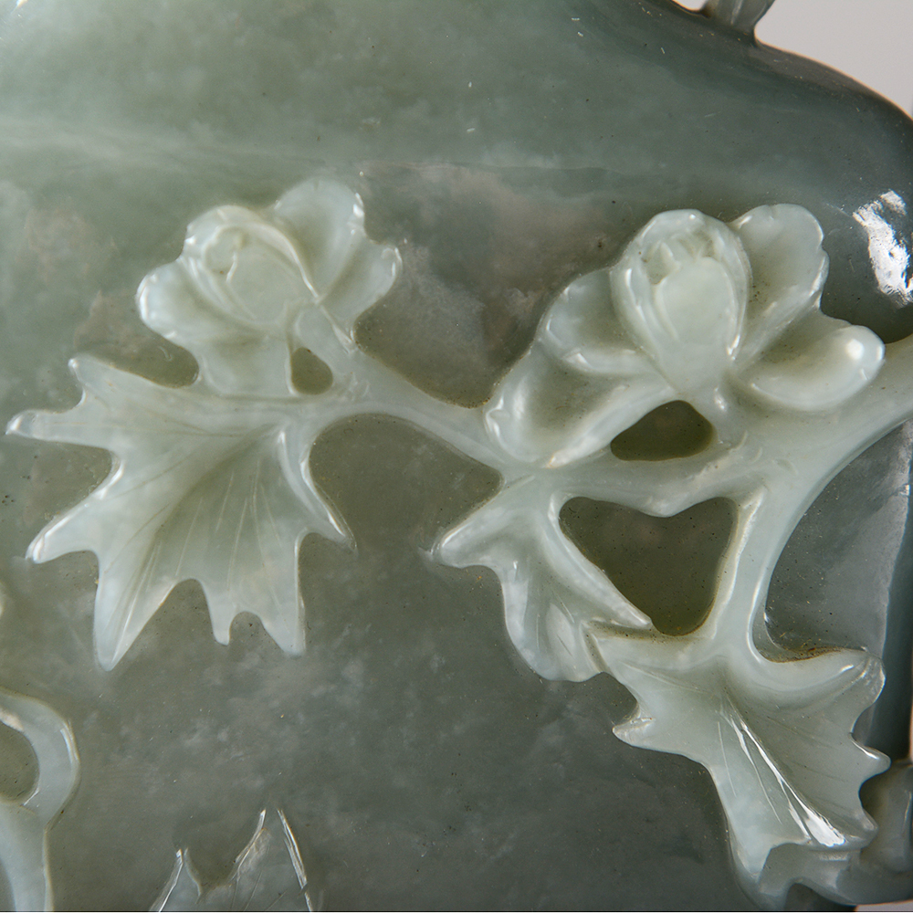 Carved Green Stone Figure and Urn