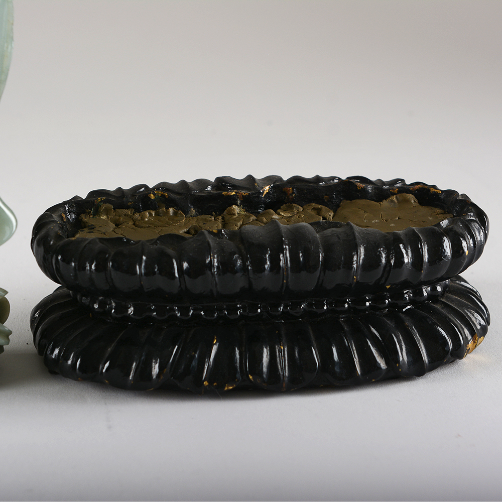 Carved Green Stone Figure and Urn