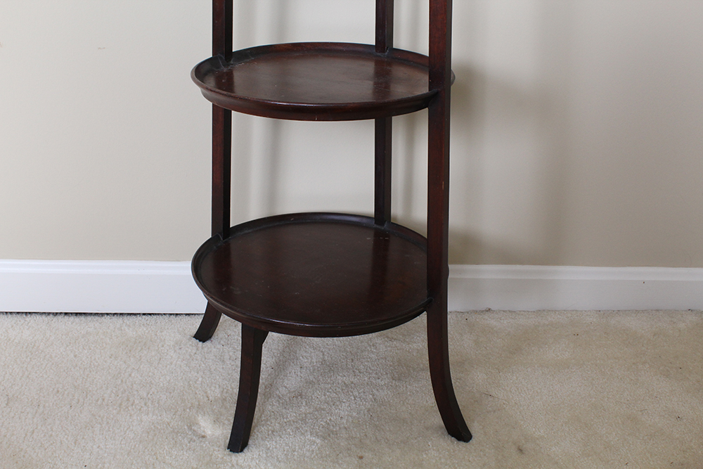 Three Tiered Cherry Stained Display Shelf