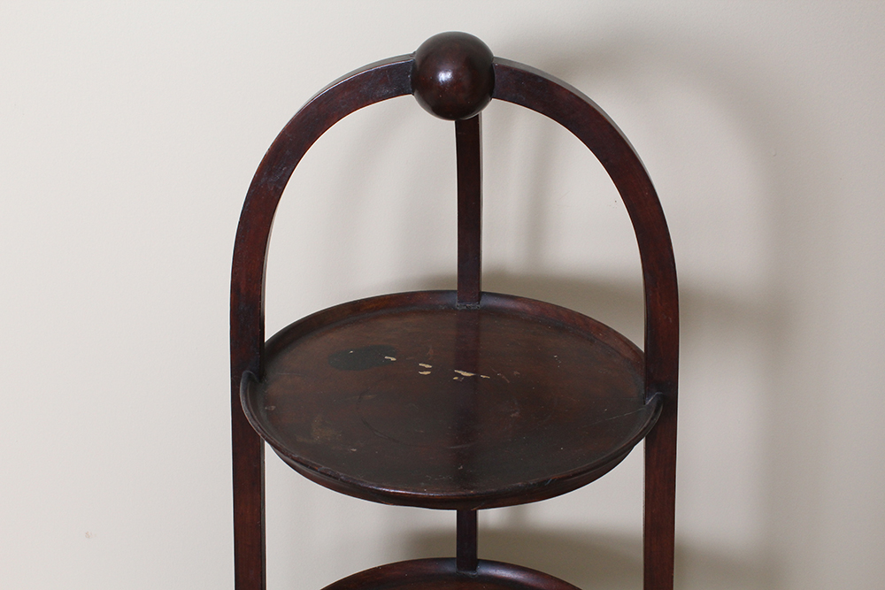 Three Tiered Cherry Stained Display Shelf