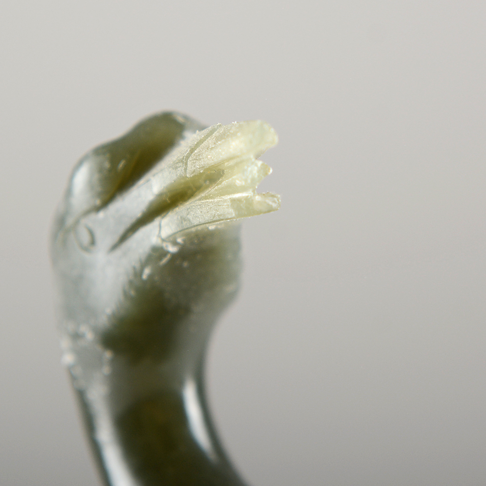 Carved Green Stone Crane Pair