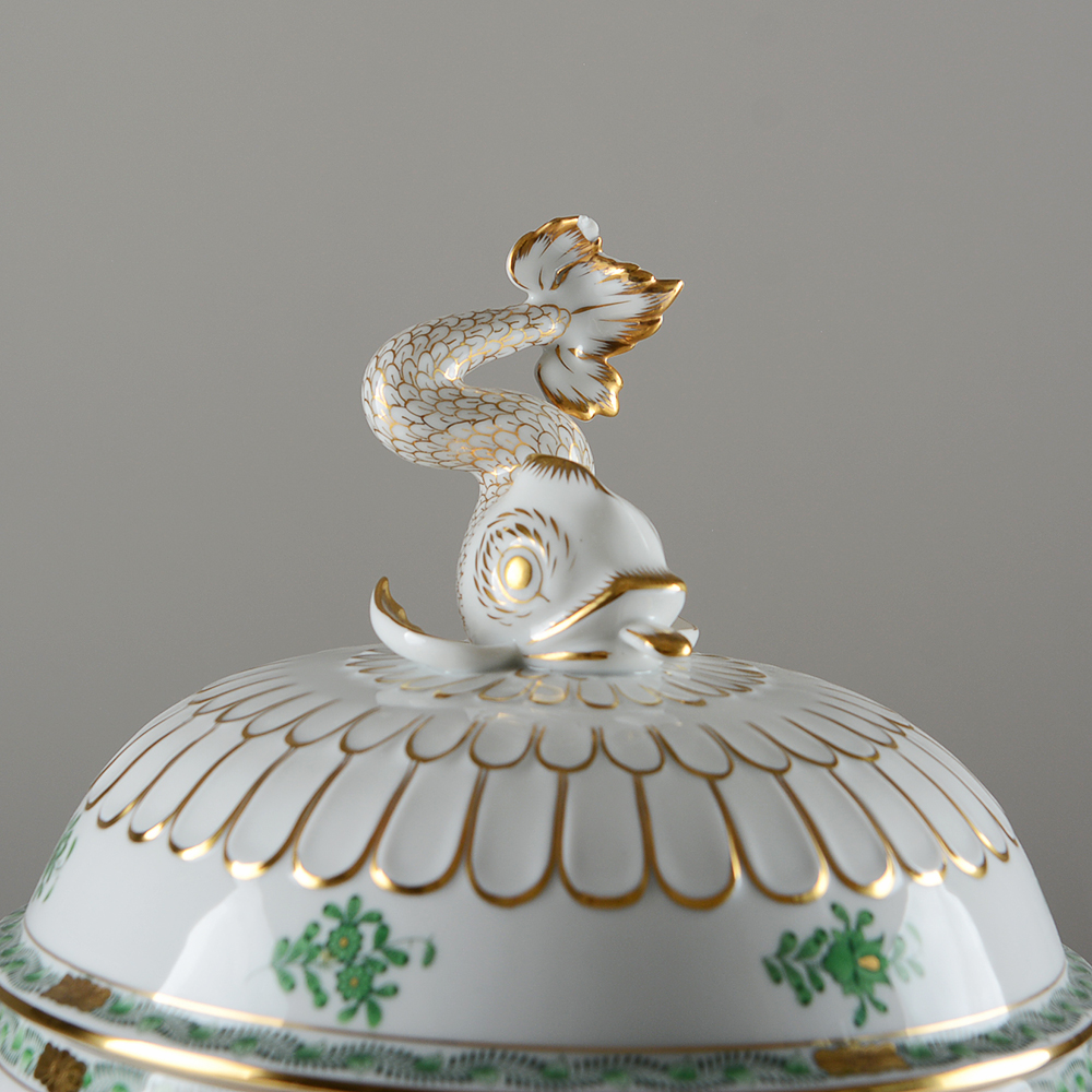 Herend Hungary 'Chinese Bouquet' Soup Tureen and Plate