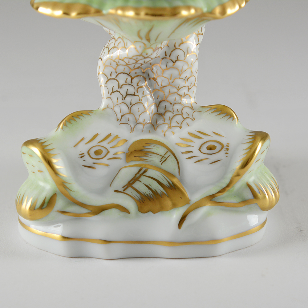 Herend Hungary 'Queen Victoria' Compote With Koi Fish Pedestal