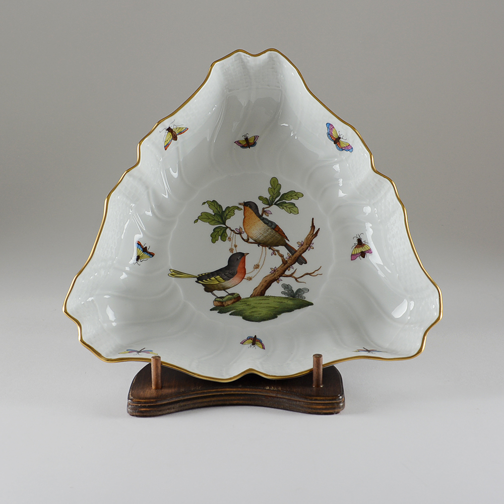 Herend Hungary 'Rothschild Bird' Triangle Serving Dish