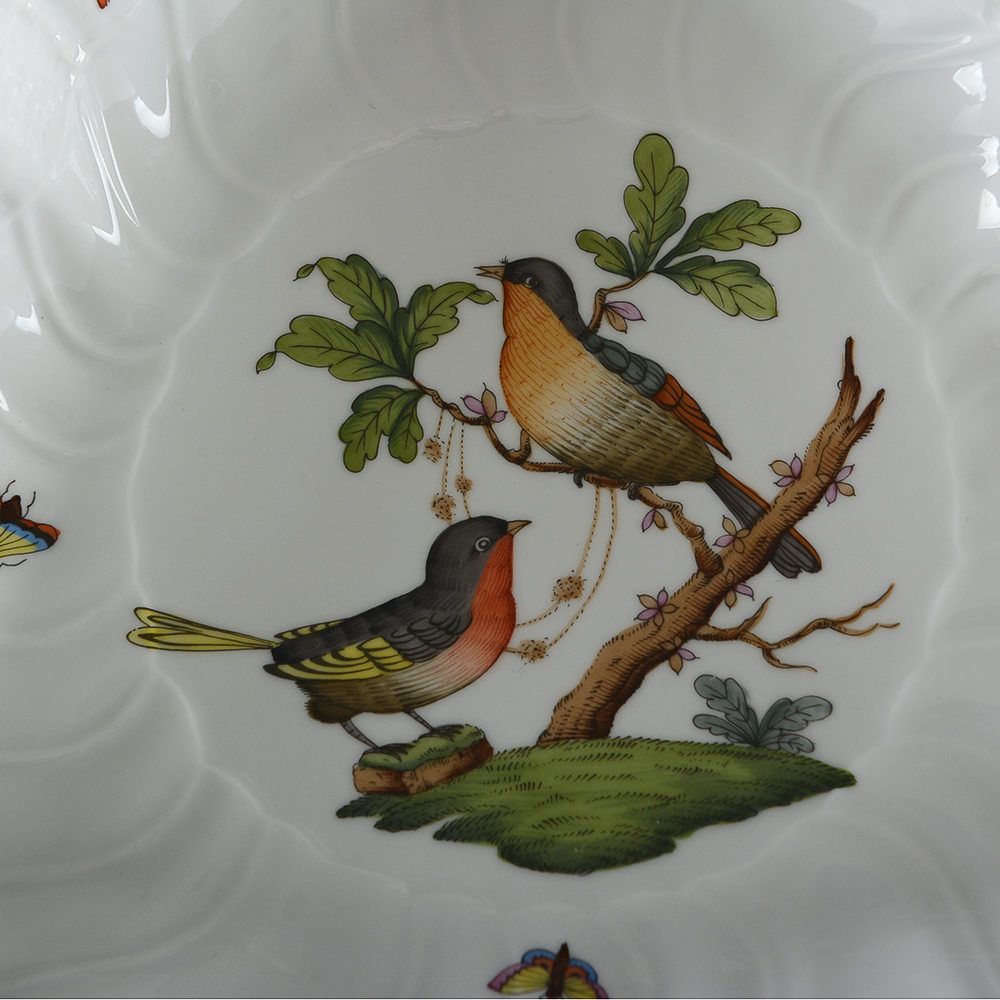 Herend Hungary 'Rothschild Bird' Triangle Serving Dish