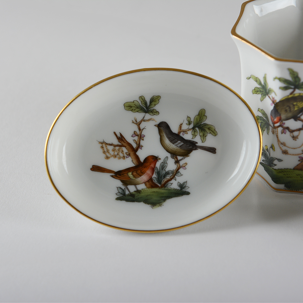 Herend Hungary 'Rothschild Bird' Cigarette Holder, Ash Receivers