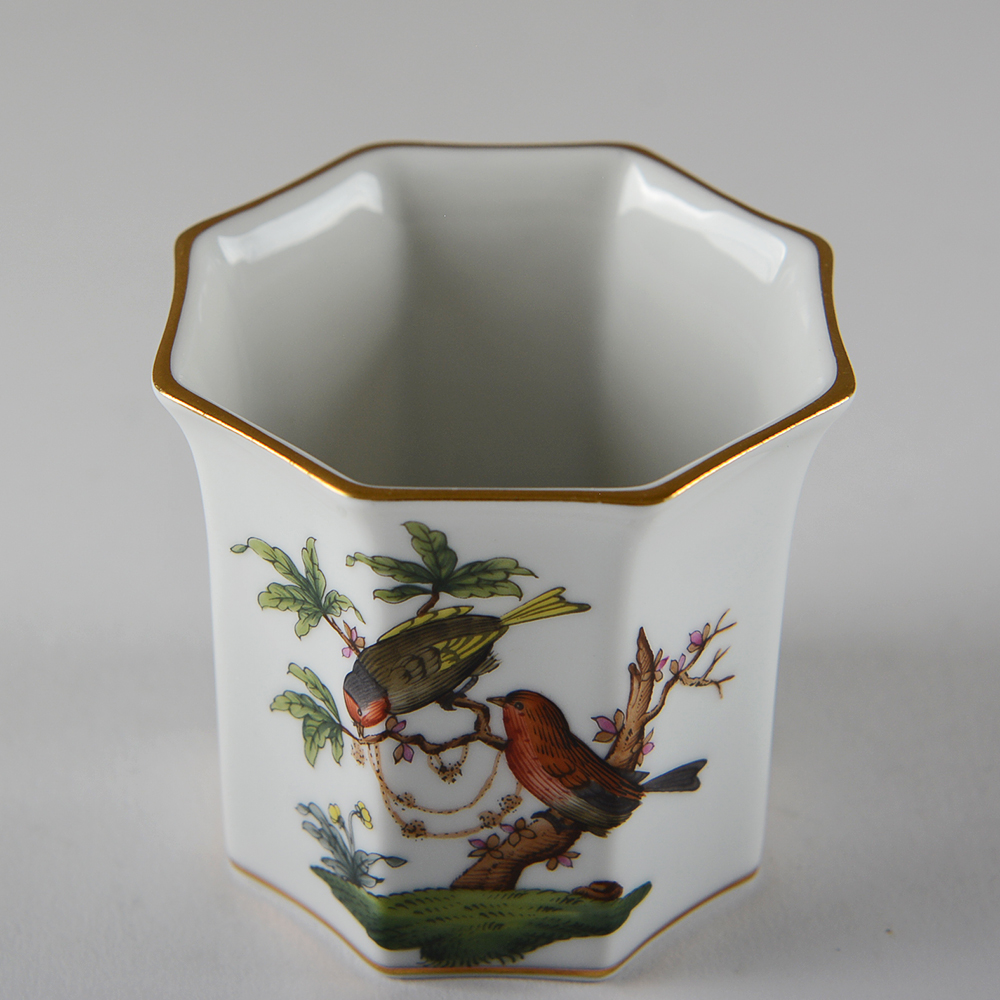 Herend Hungary 'Rothschild Bird' Cigarette Holder, Ash Receivers