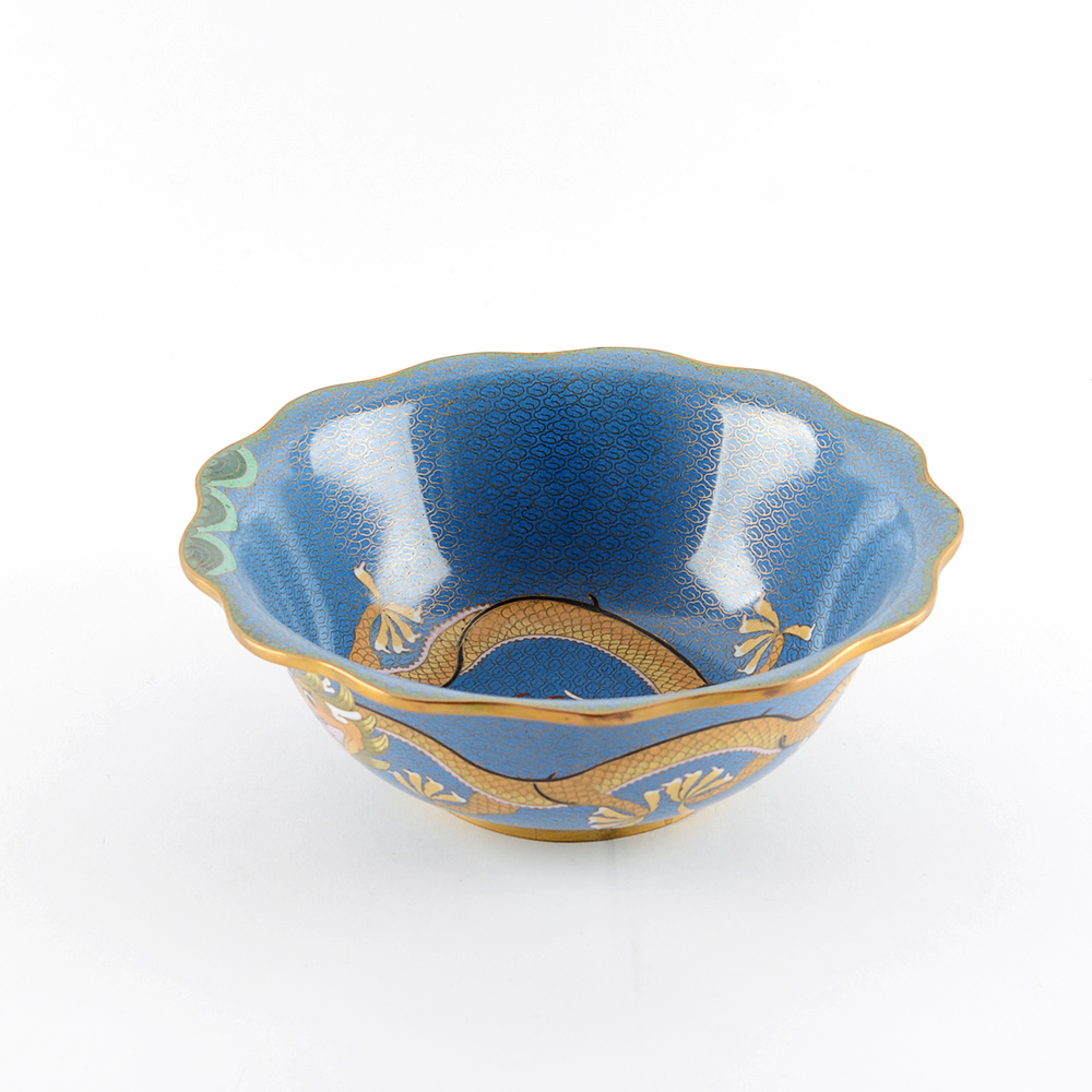 Cloisonné Chinese Dragon Bowl