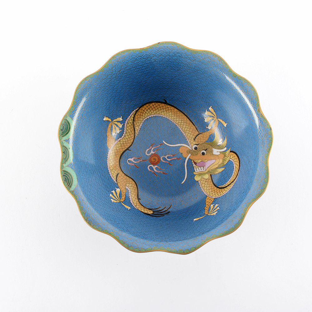 Cloisonné Chinese Dragon Bowl