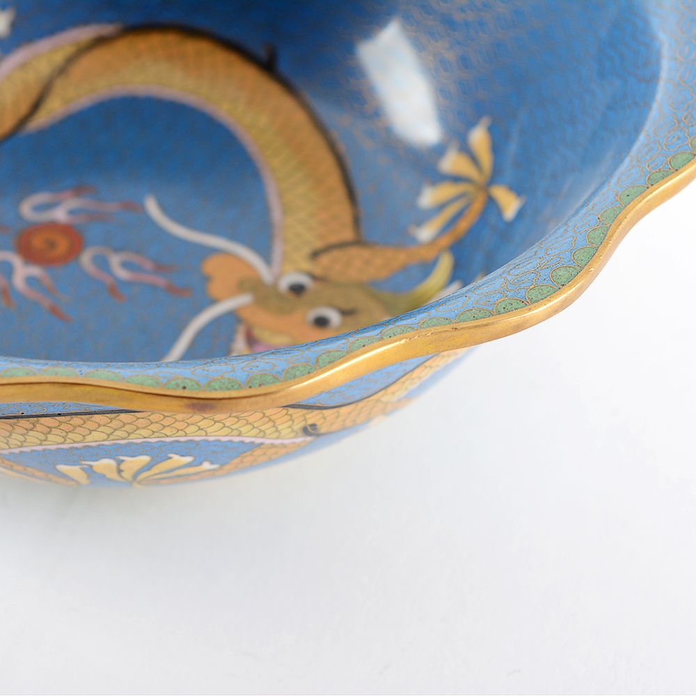 Cloisonné Chinese Dragon Bowl