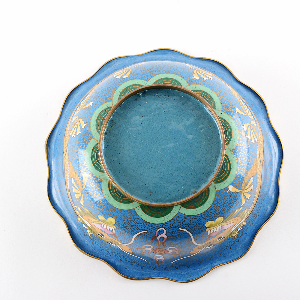 Cloisonné Chinese Dragon Bowl