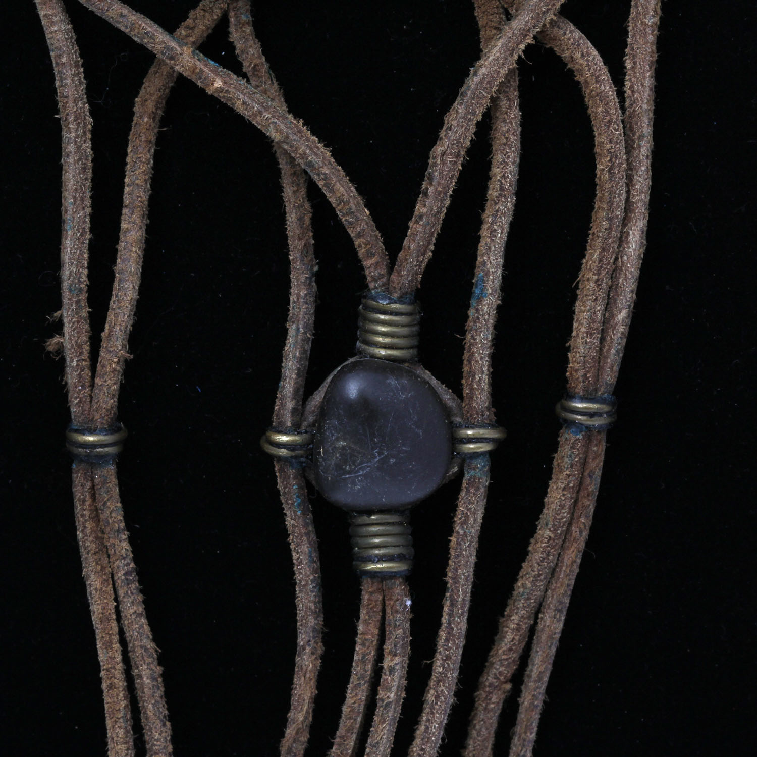 Vintage Stone and Leather Statement Necklace