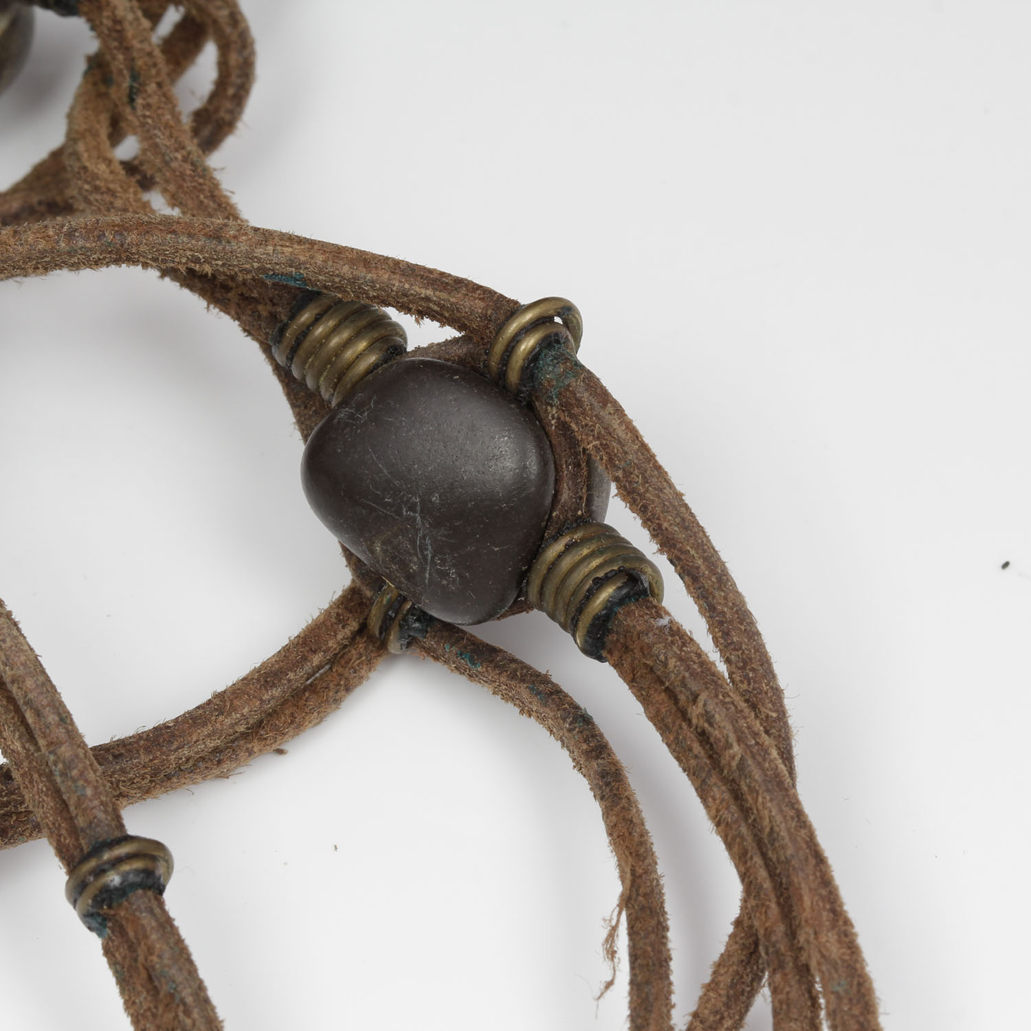 Vintage Stone and Leather Statement Necklace