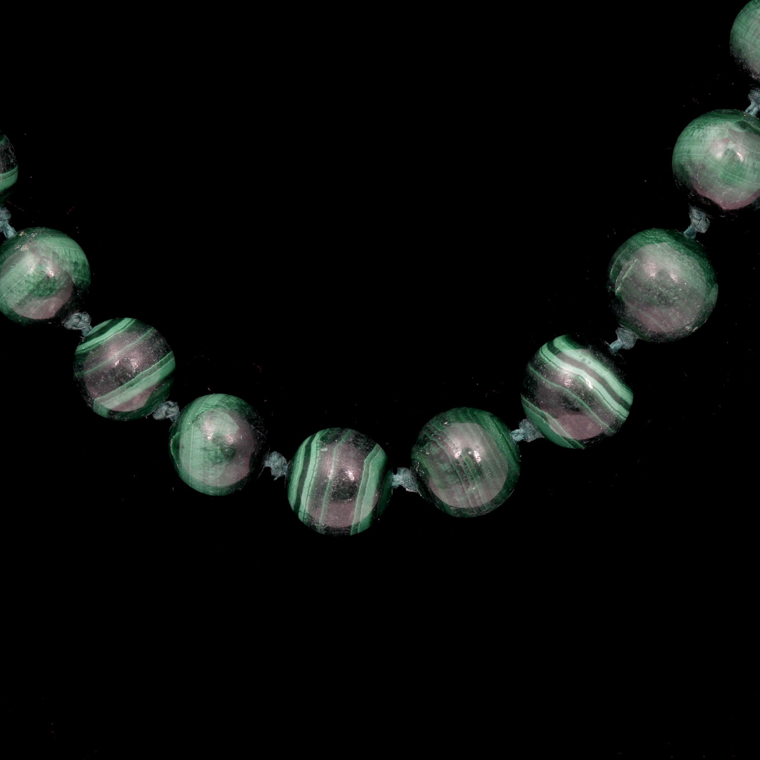 Vintage Malachite Bead Necklace