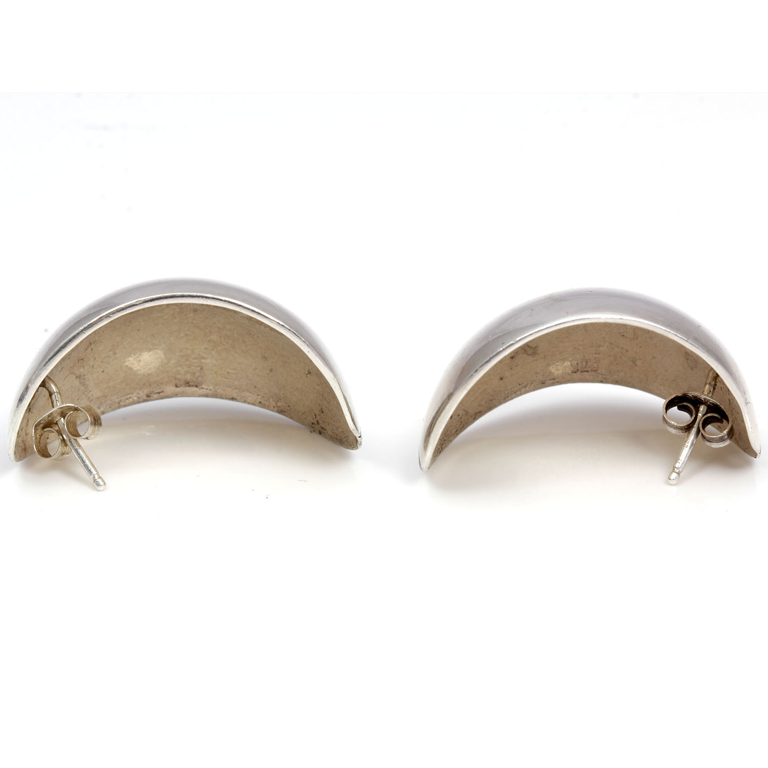 Pair of Sterling Silver Stacy Givon Israel  Modernist Earrings