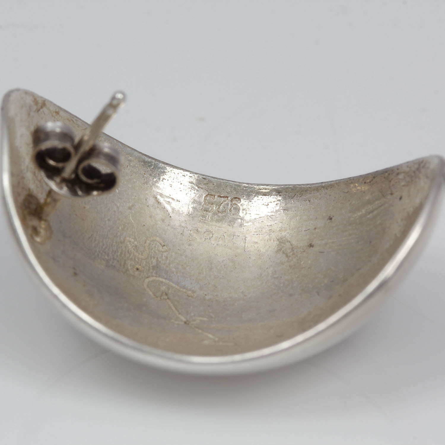 Pair of Sterling Silver Stacy Givon Israel  Modernist Earrings