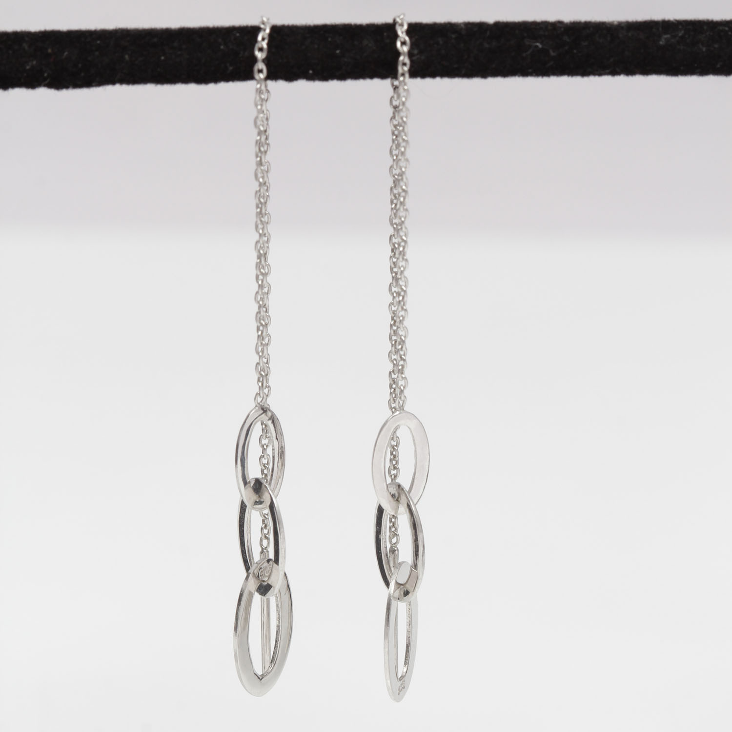 Pair of Sterling Silver Modernist Earrings