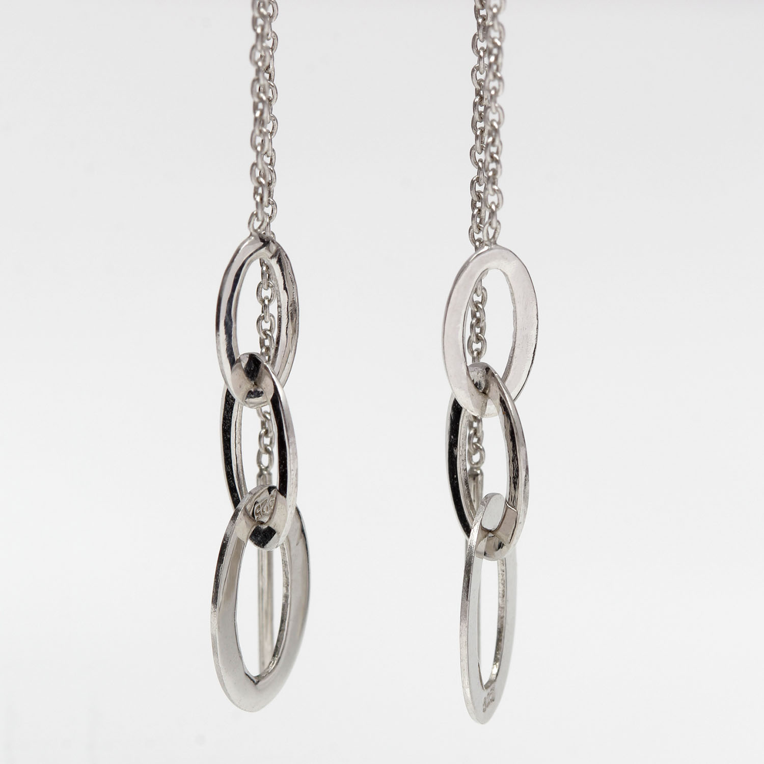 Pair of Sterling Silver Modernist Earrings