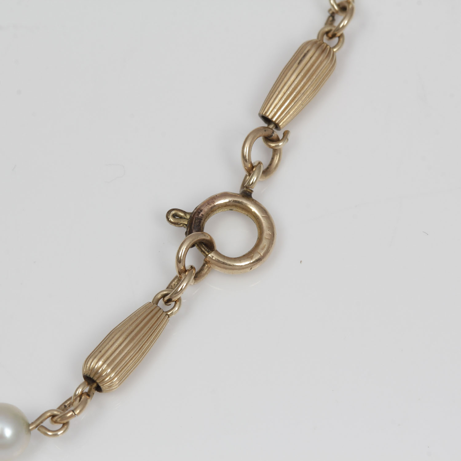 Vintage Gold Fill Bracelet with Faux Pearls