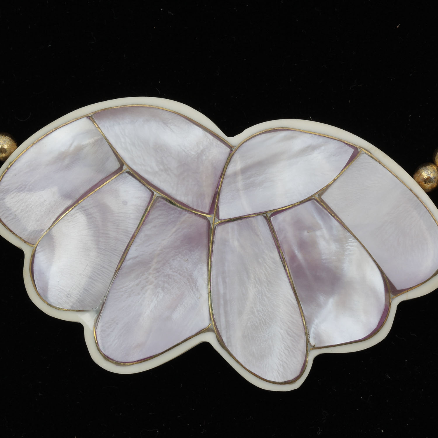 Vintage Mother of Pearl and Stone Statement Necklace