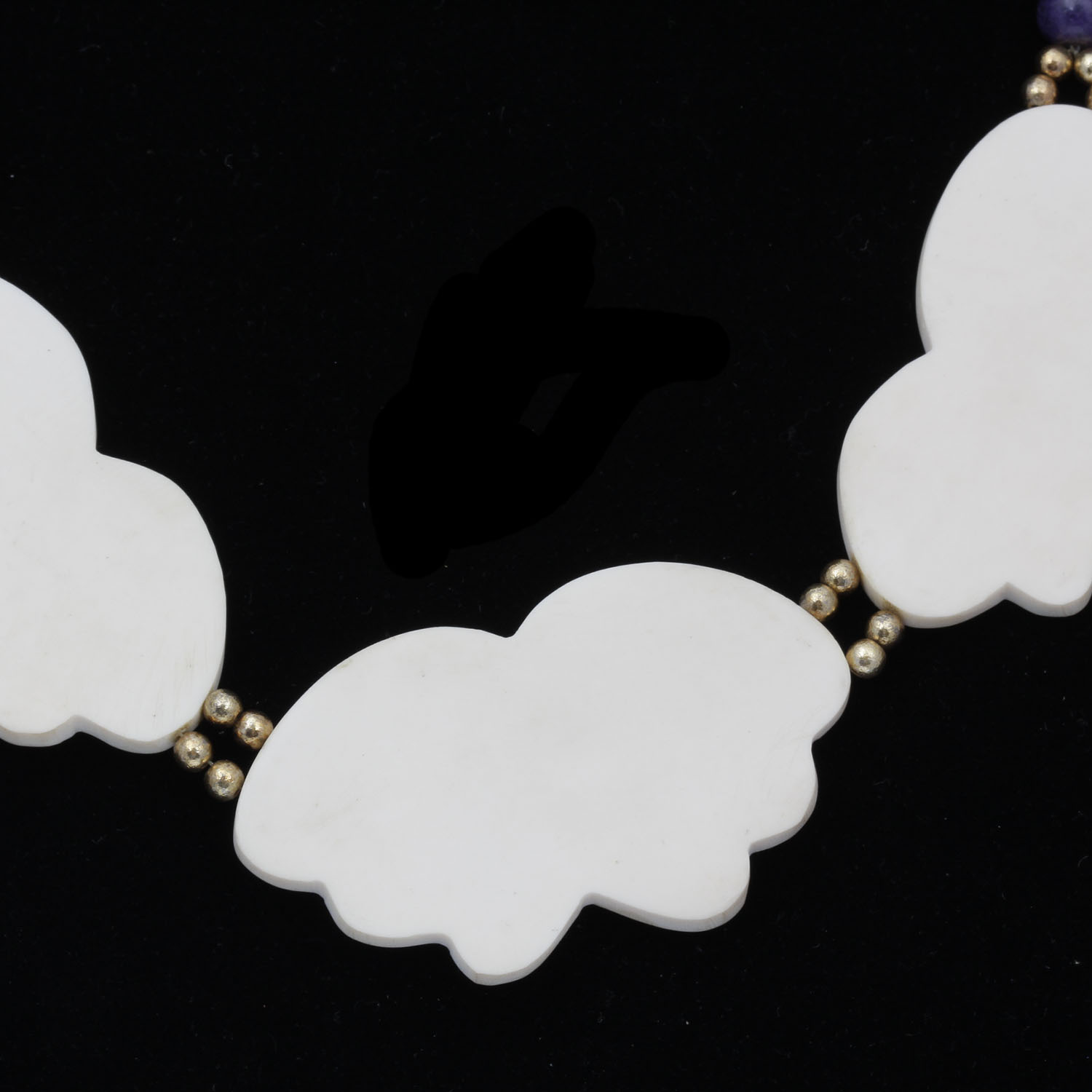 Vintage Mother of Pearl and Stone Statement Necklace