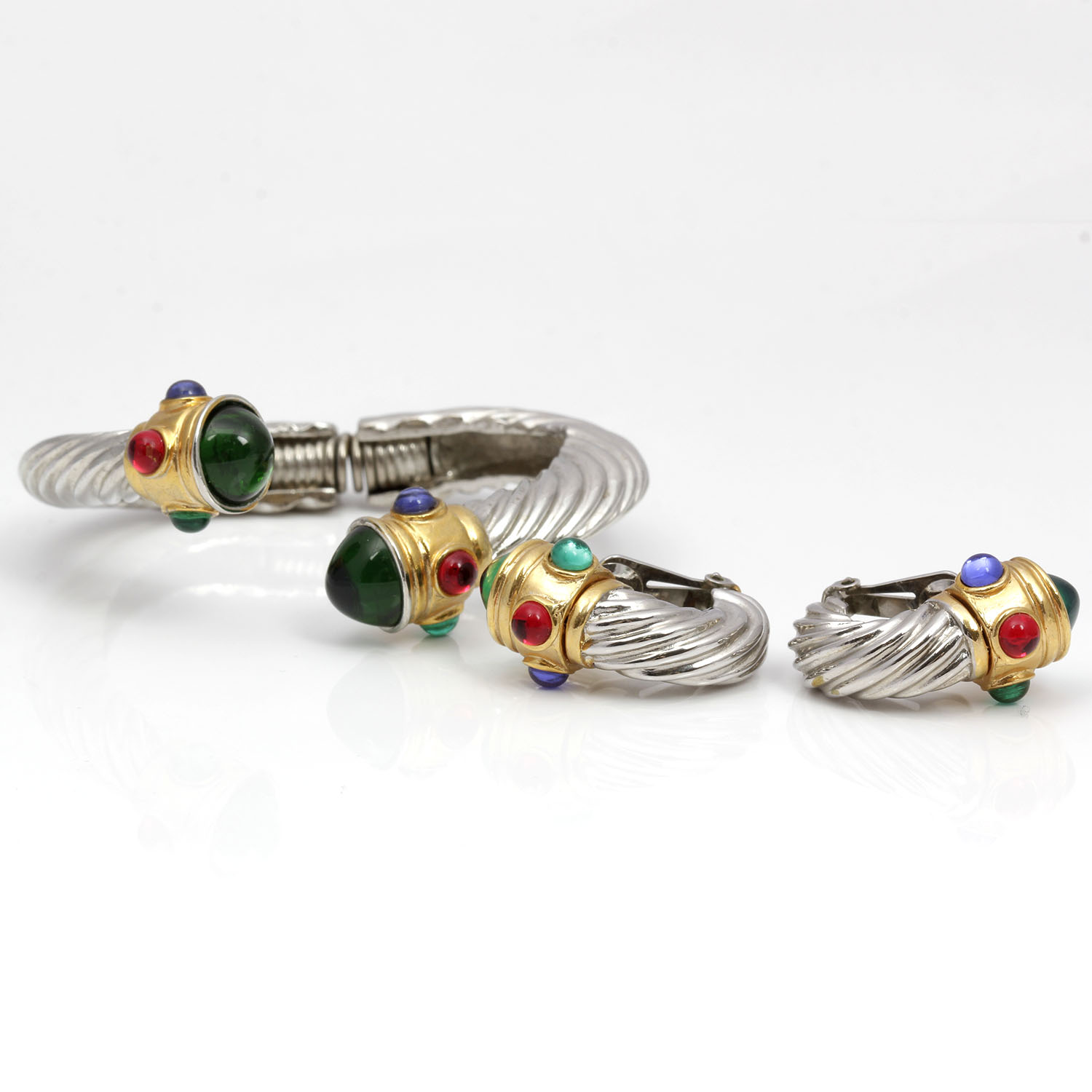 Vintage Cable Bracelet and Earrings