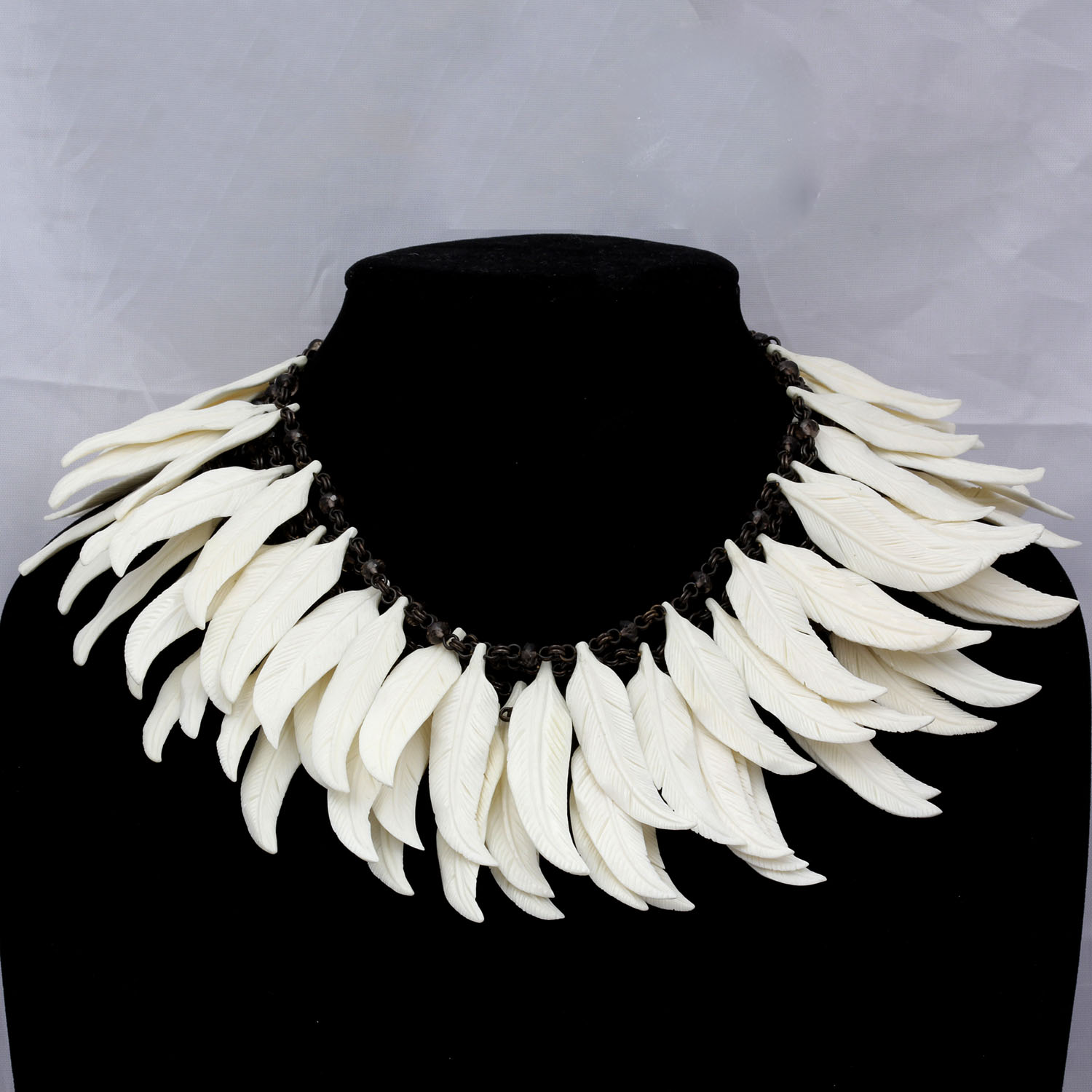 Stephen Dweck for Neiman Marcus Carved Bone Necklace