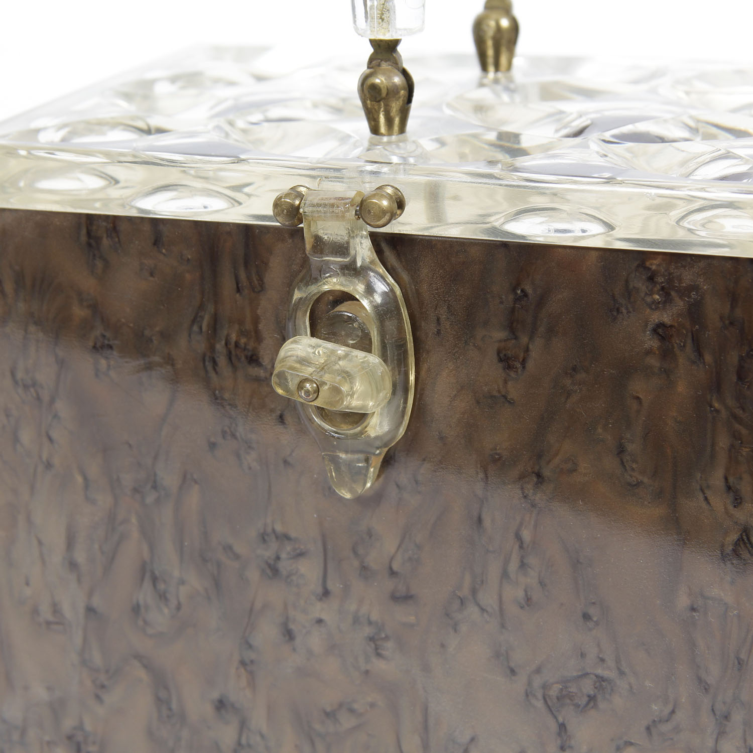 Vintage Pearlized Lucite Box Purse