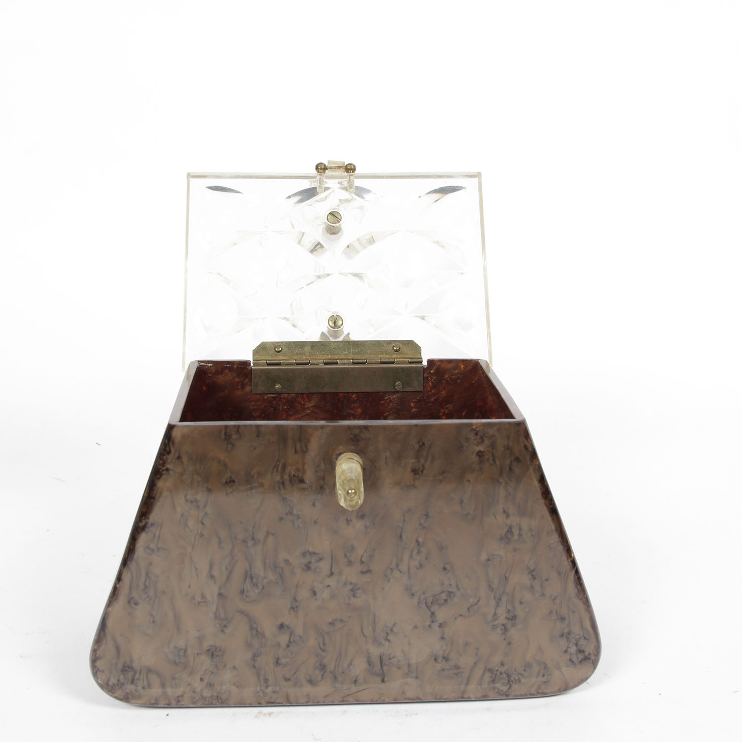 Vintage Pearlized Lucite Box Purse