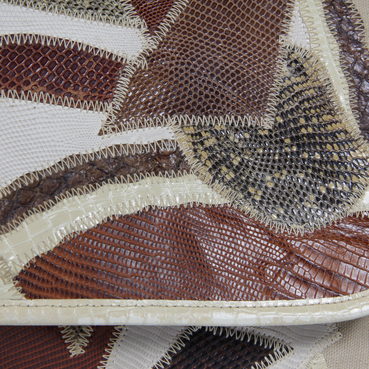 Large Vintage Snakeskin and Lizard Skin Varon Clutch