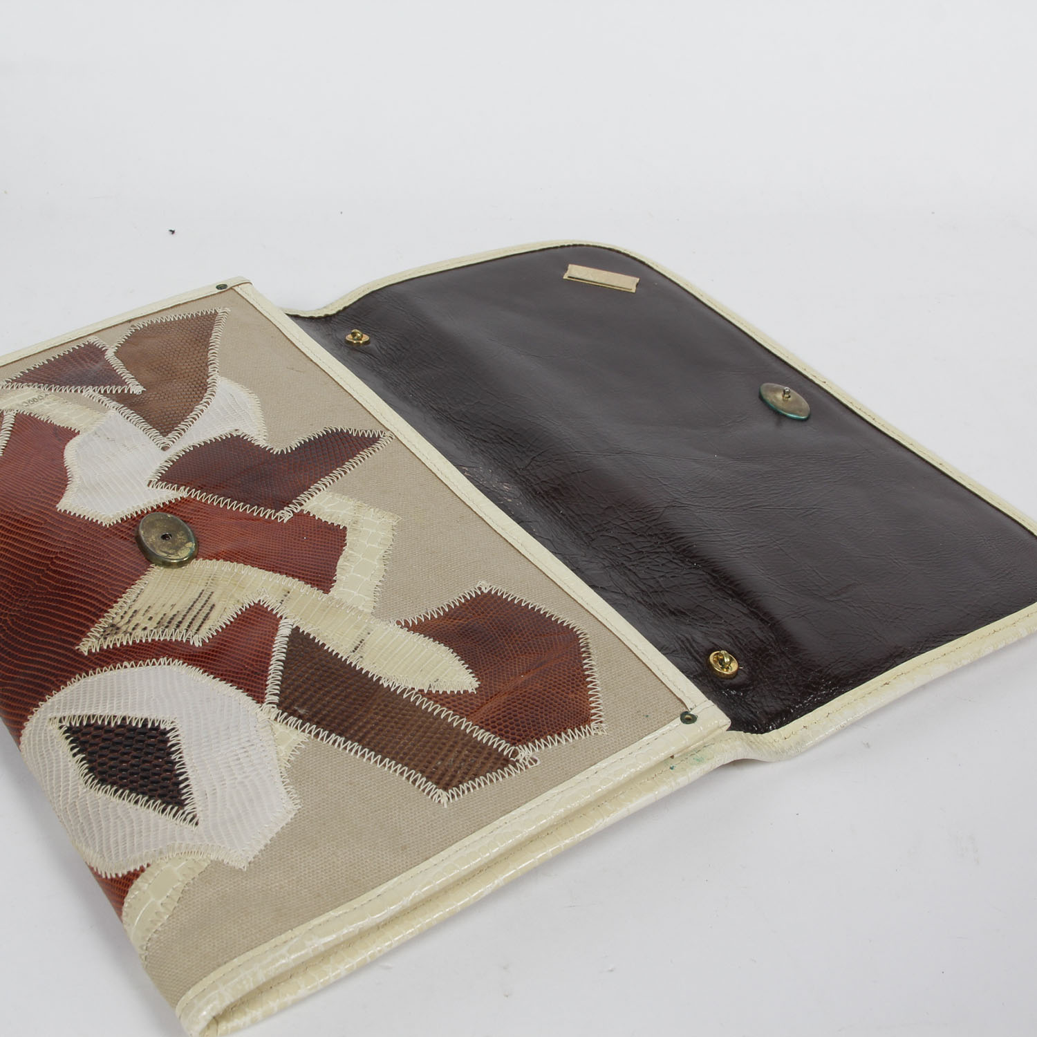 Large Vintage Snakeskin and Lizard Skin Varon Clutch