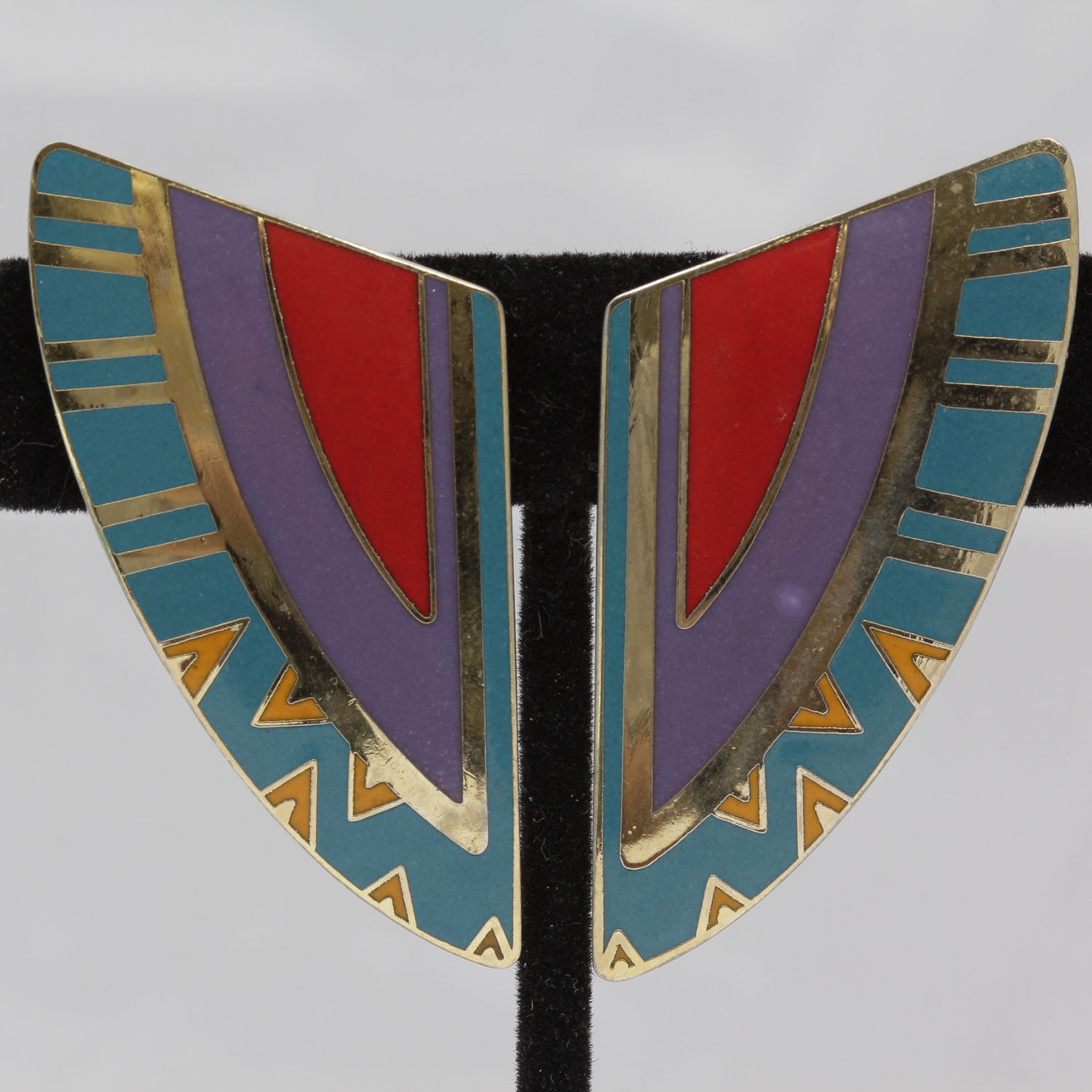 Vintage Laurel Burch Shizumi Enameled Earrings