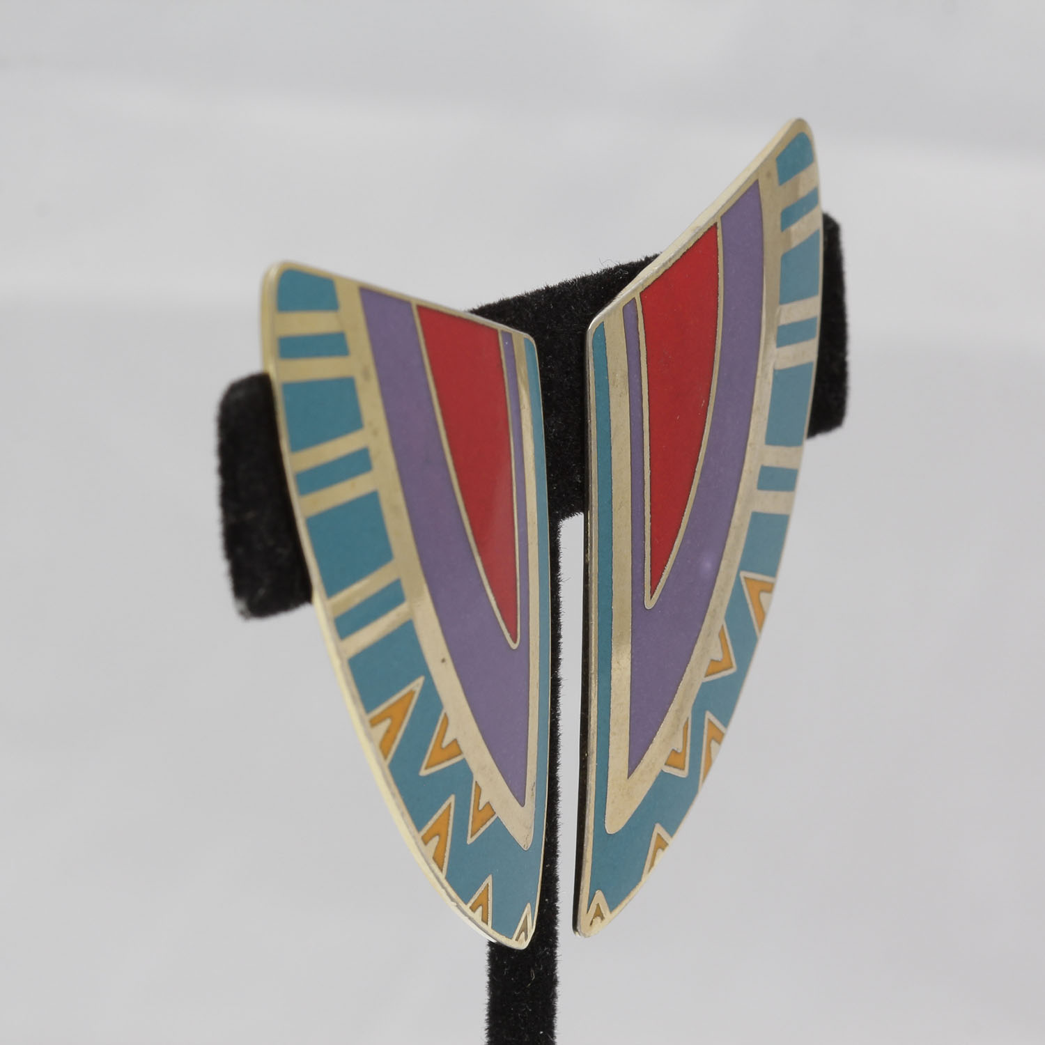 Vintage Laurel Burch Shizumi Enameled Earrings