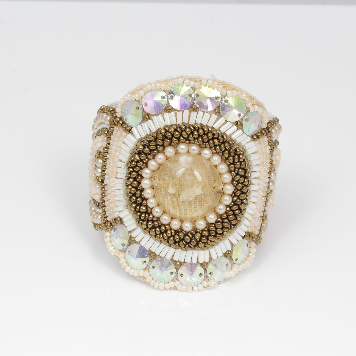 Pair of Vintage Hand-Beaded Cuffs