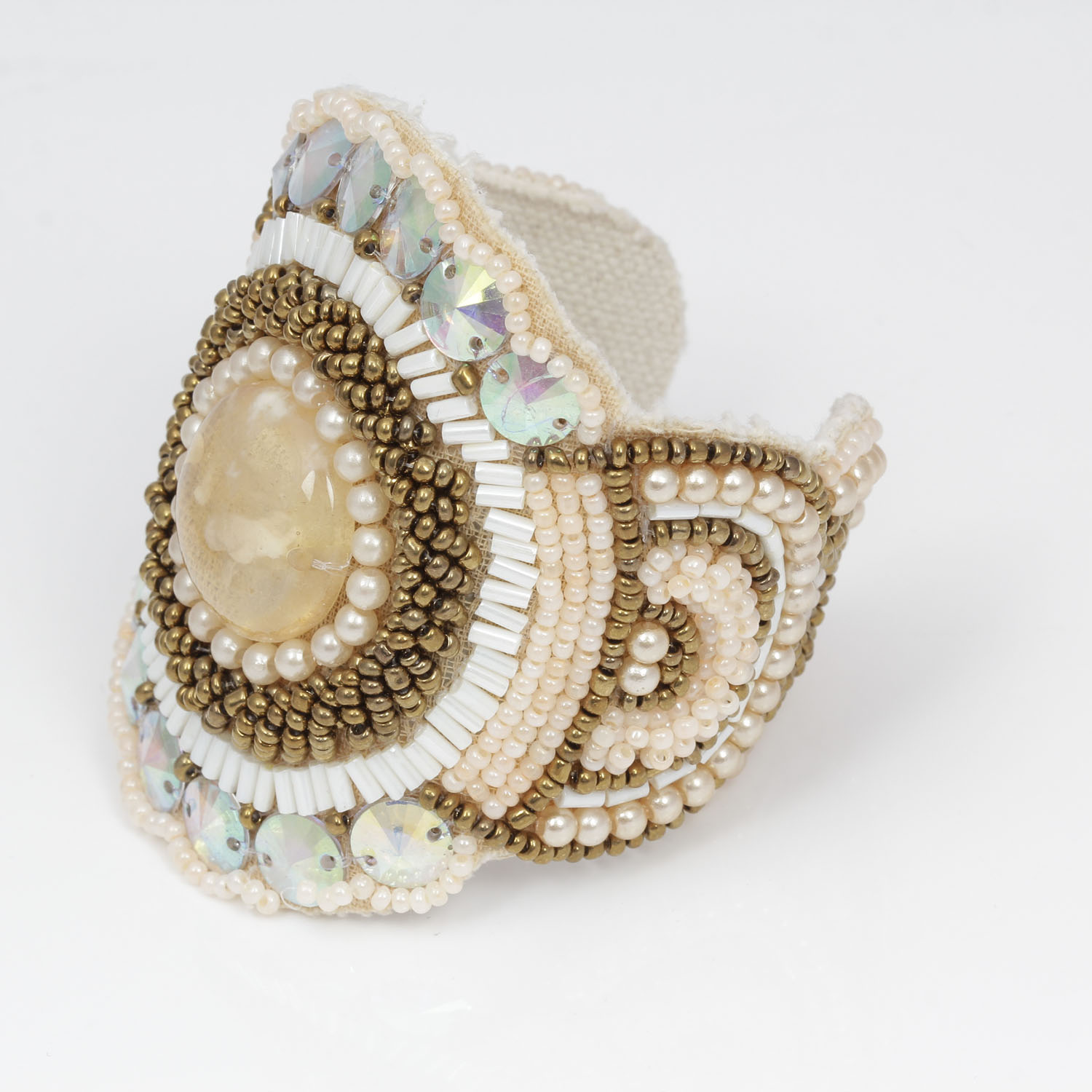 Pair of Vintage Hand-Beaded Cuffs