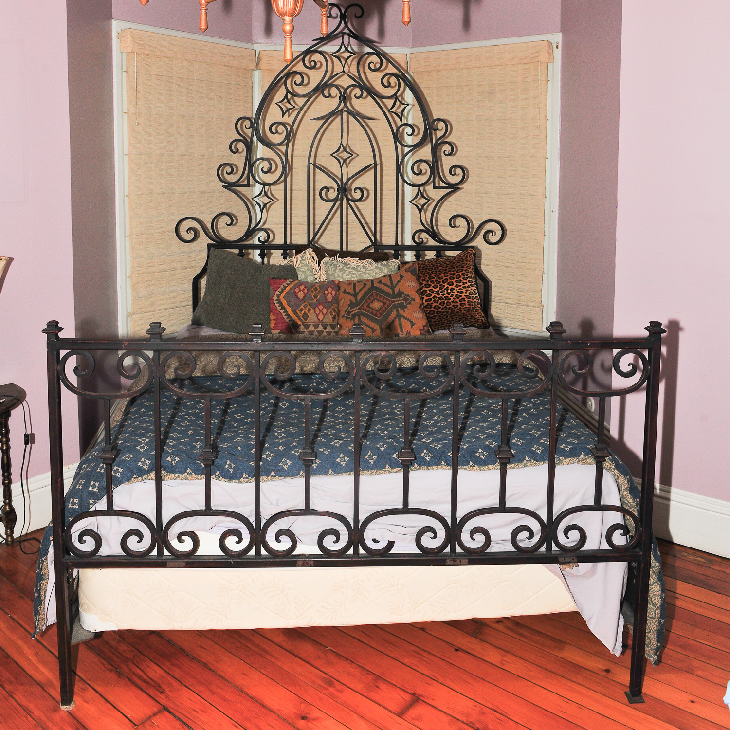 Spanish Style Iron Bed Frame and Linen Set