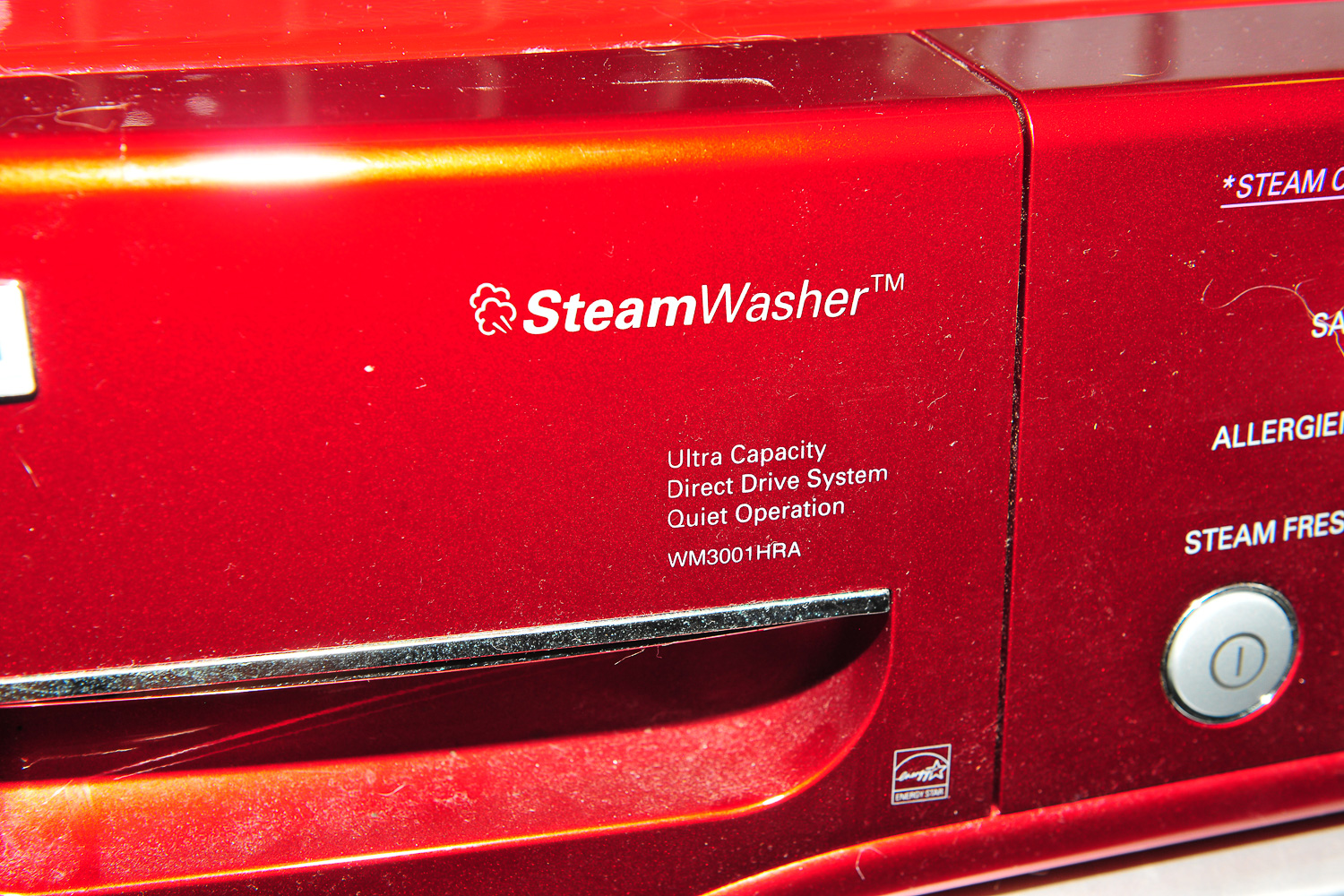 LG Steam Washer in Red