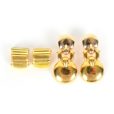 18k Yellow Gold Earrings and Scrap Gold Pieces 18k Yellow Gold Earrings and Scrap Gold Pieces