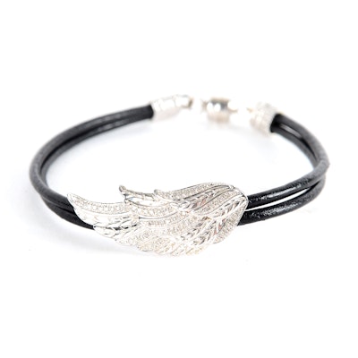 Sterling Silver and Diamond Bracelet Sterling Silver and Diamond Bracelet