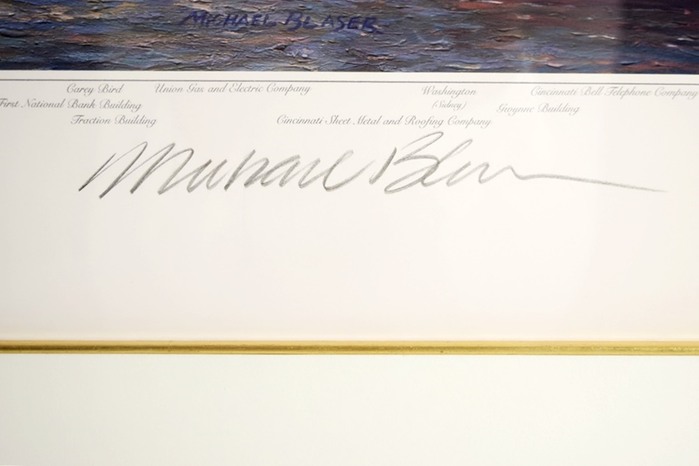 Limited Edition Print "The Public Landing, Cincinnati 1935" by Michael Blaser (American, 20th Century),  Beautifully Framed