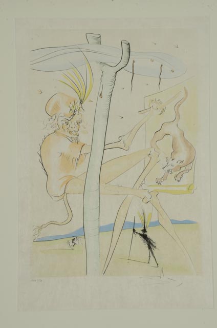 Salvador Dalí Original LE Engraving "Le Singe et le Léopard"