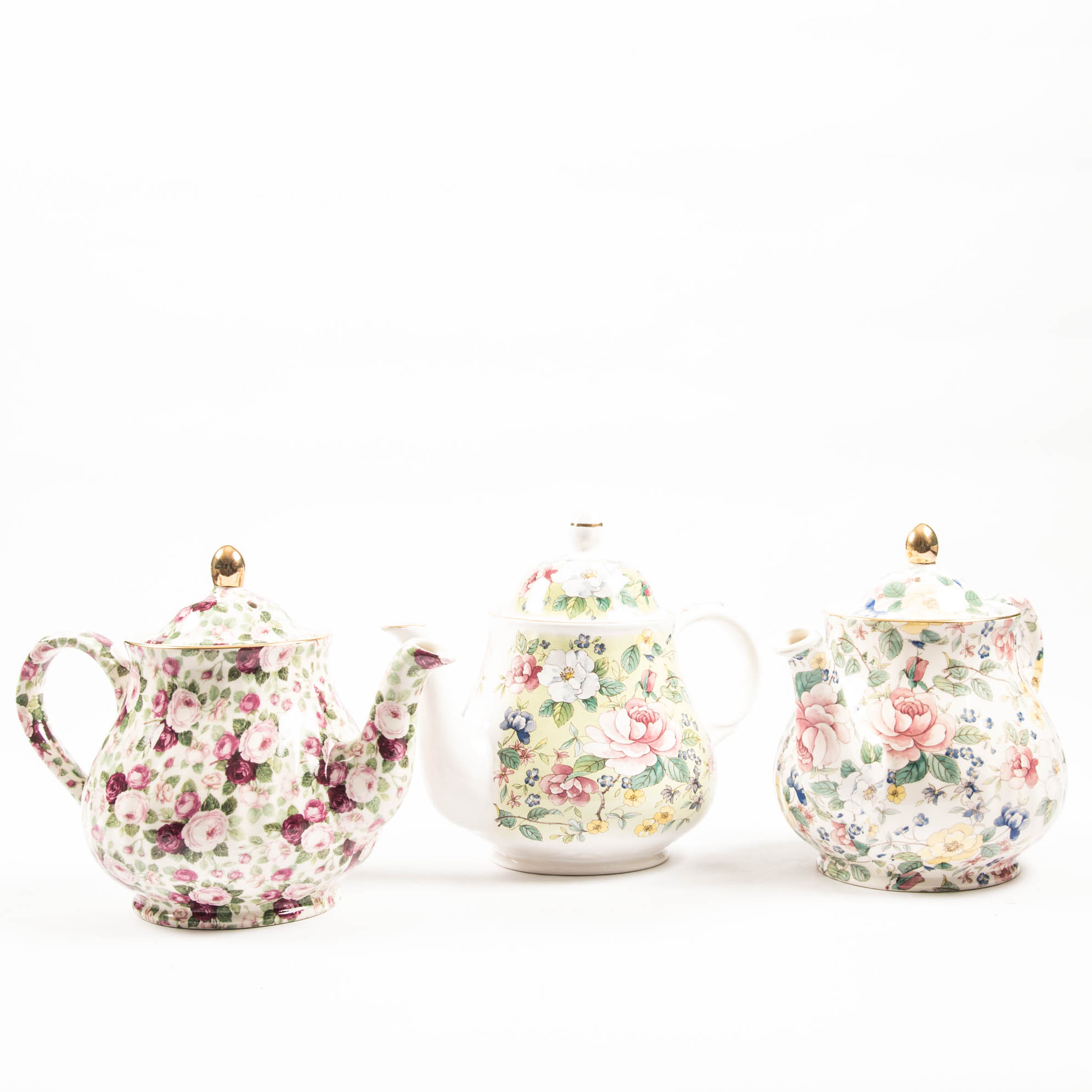 Set of Arthur Wood English Bone China Teapots