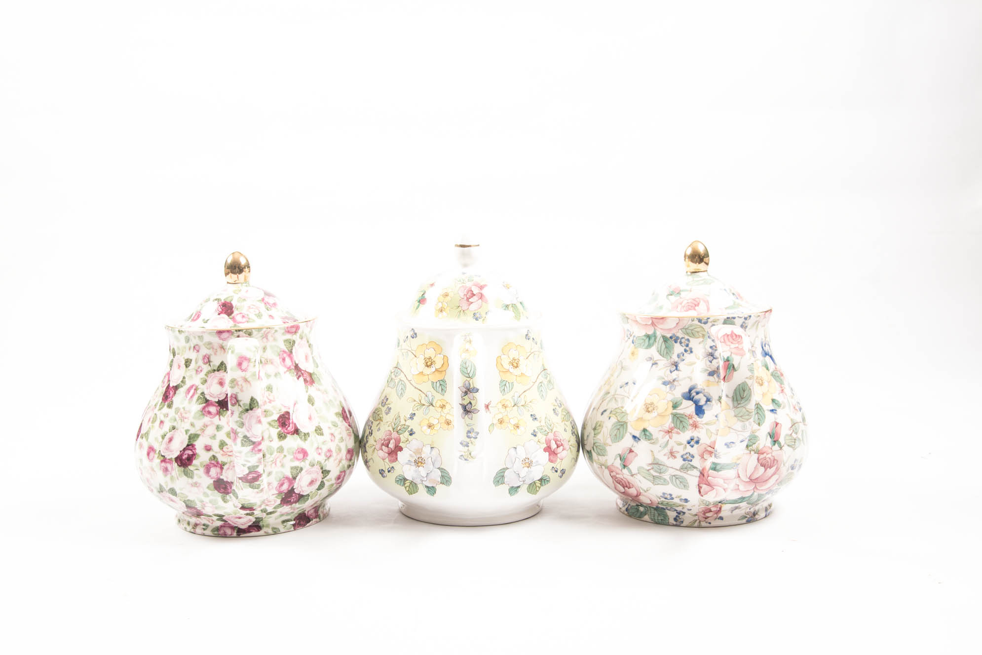 Set of Arthur Wood English Bone China Teapots