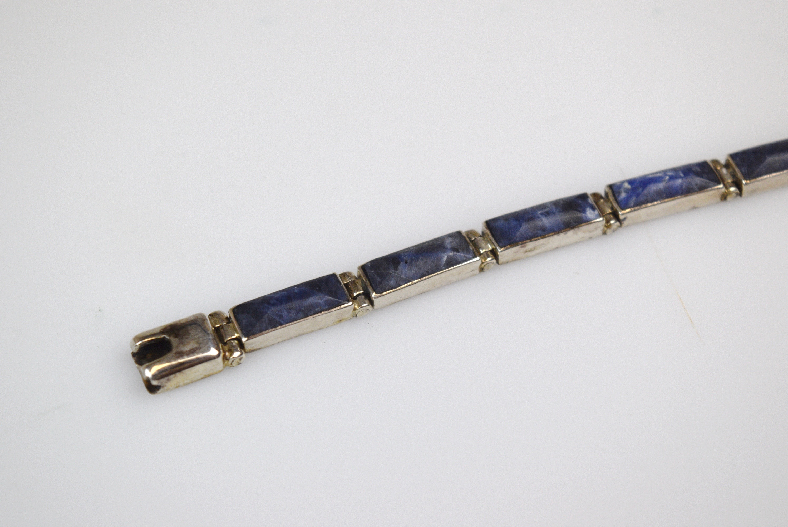 Sodalite and Sterling Silver Bracelet