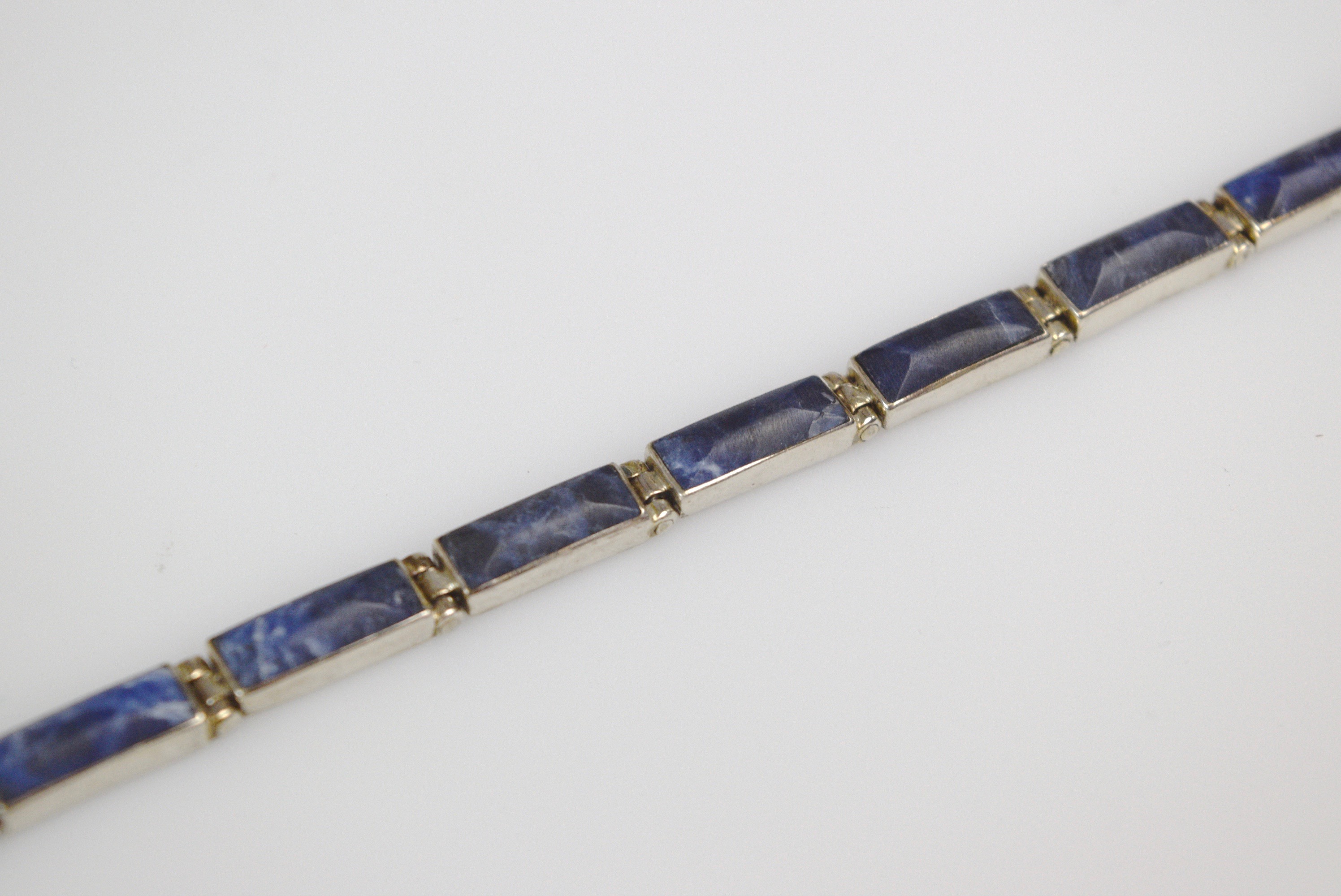 Sodalite and Sterling Silver Bracelet
