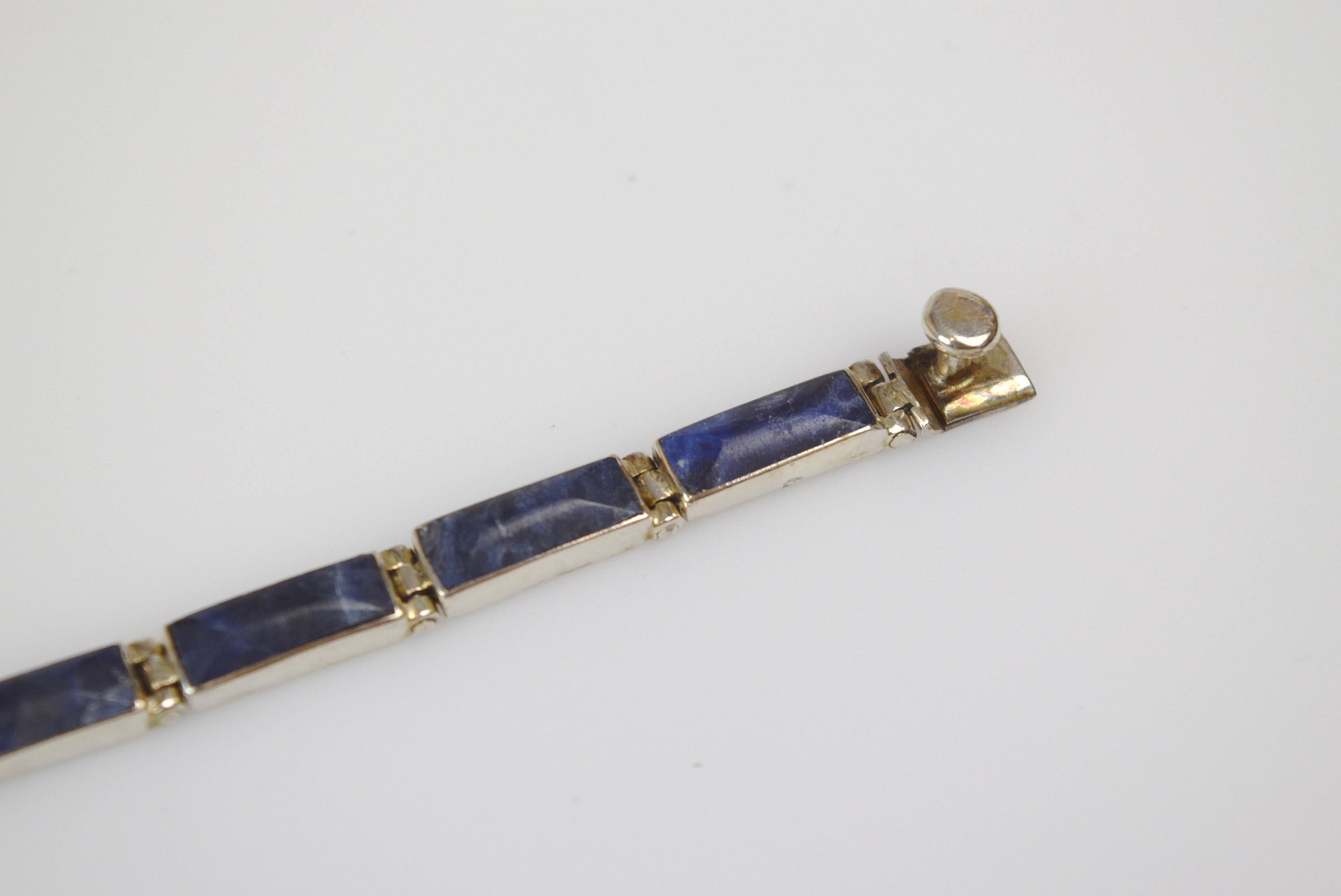 Sodalite and Sterling Silver Bracelet