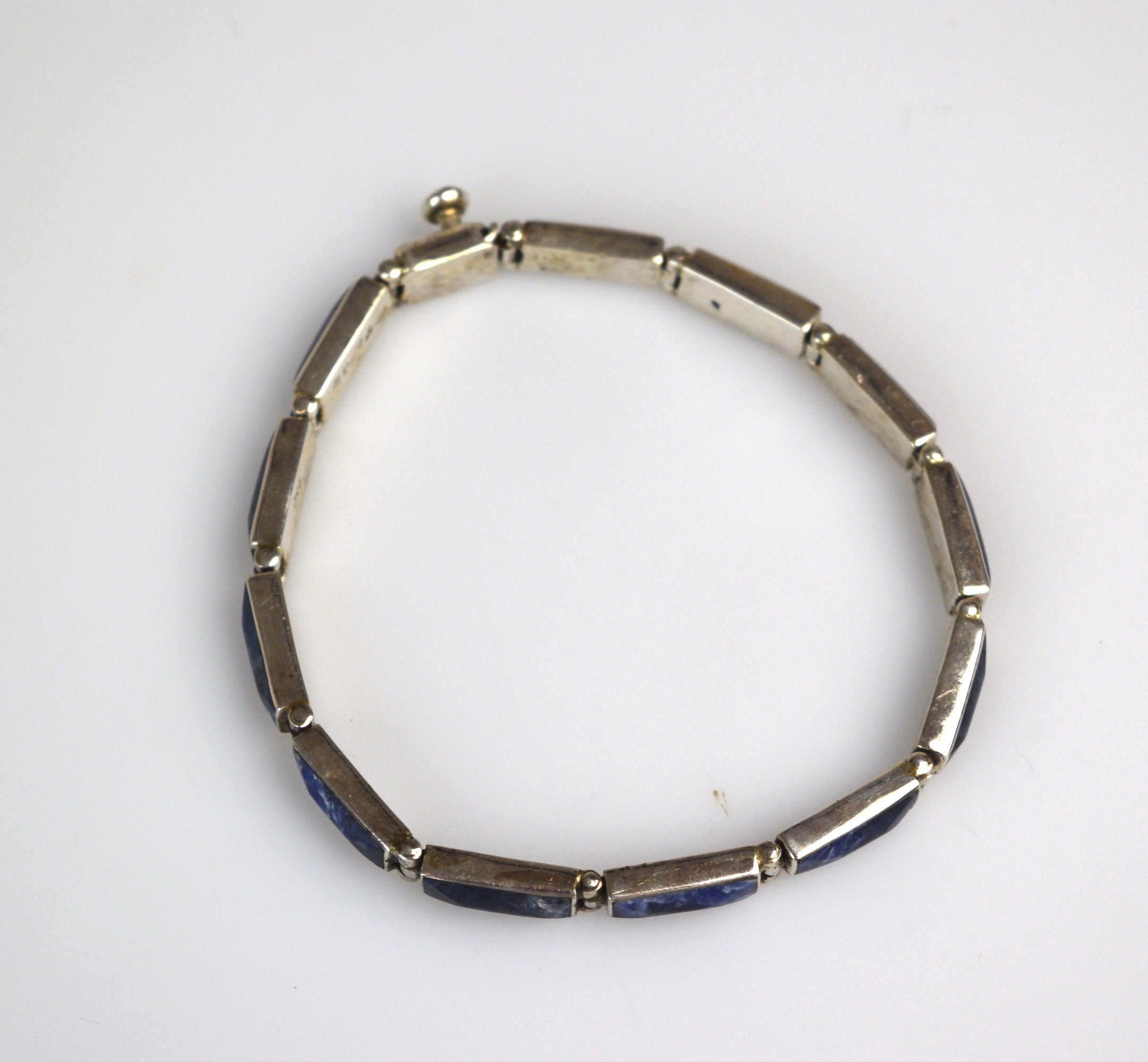 Sodalite and Sterling Silver Bracelet