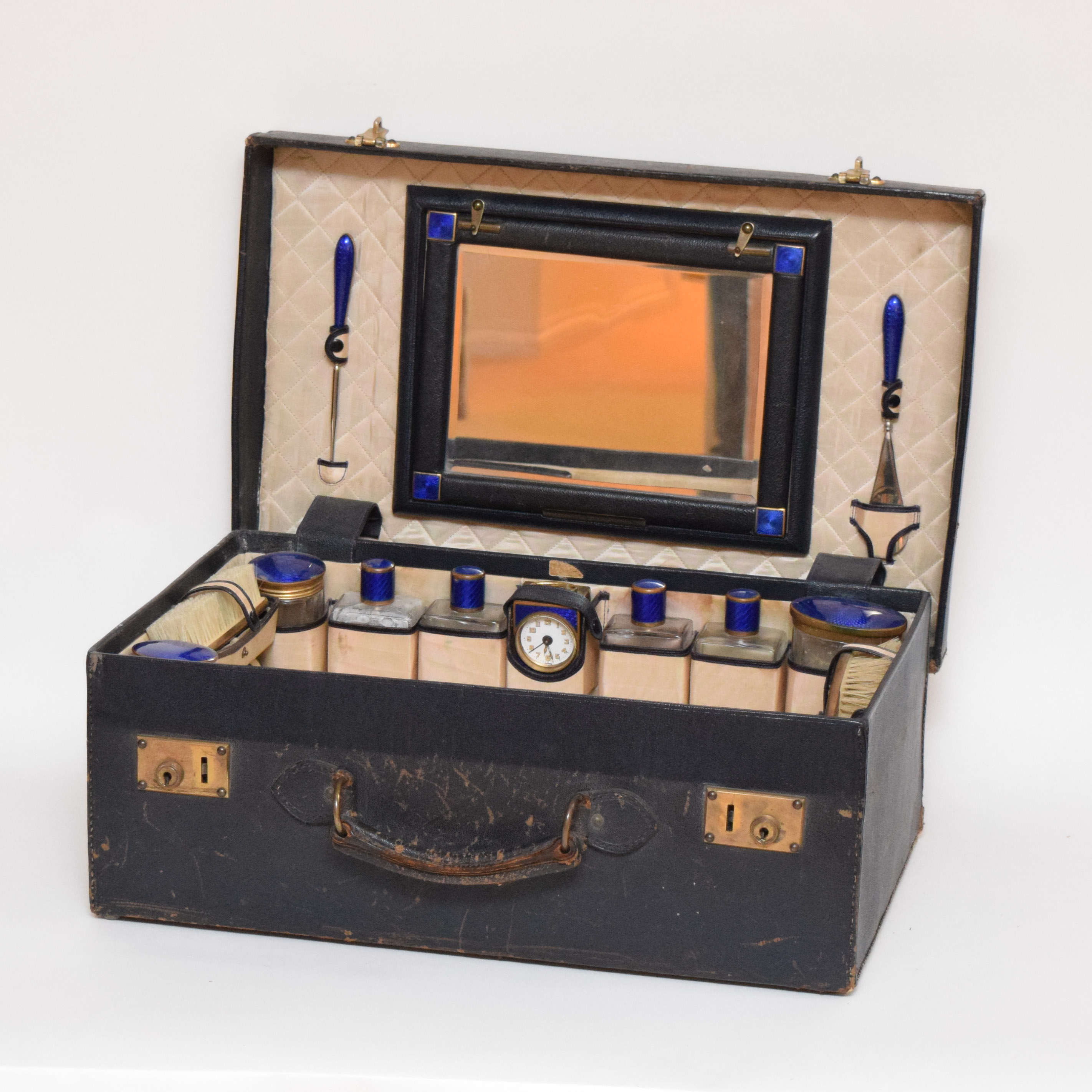 Antique Leather Vanity Case