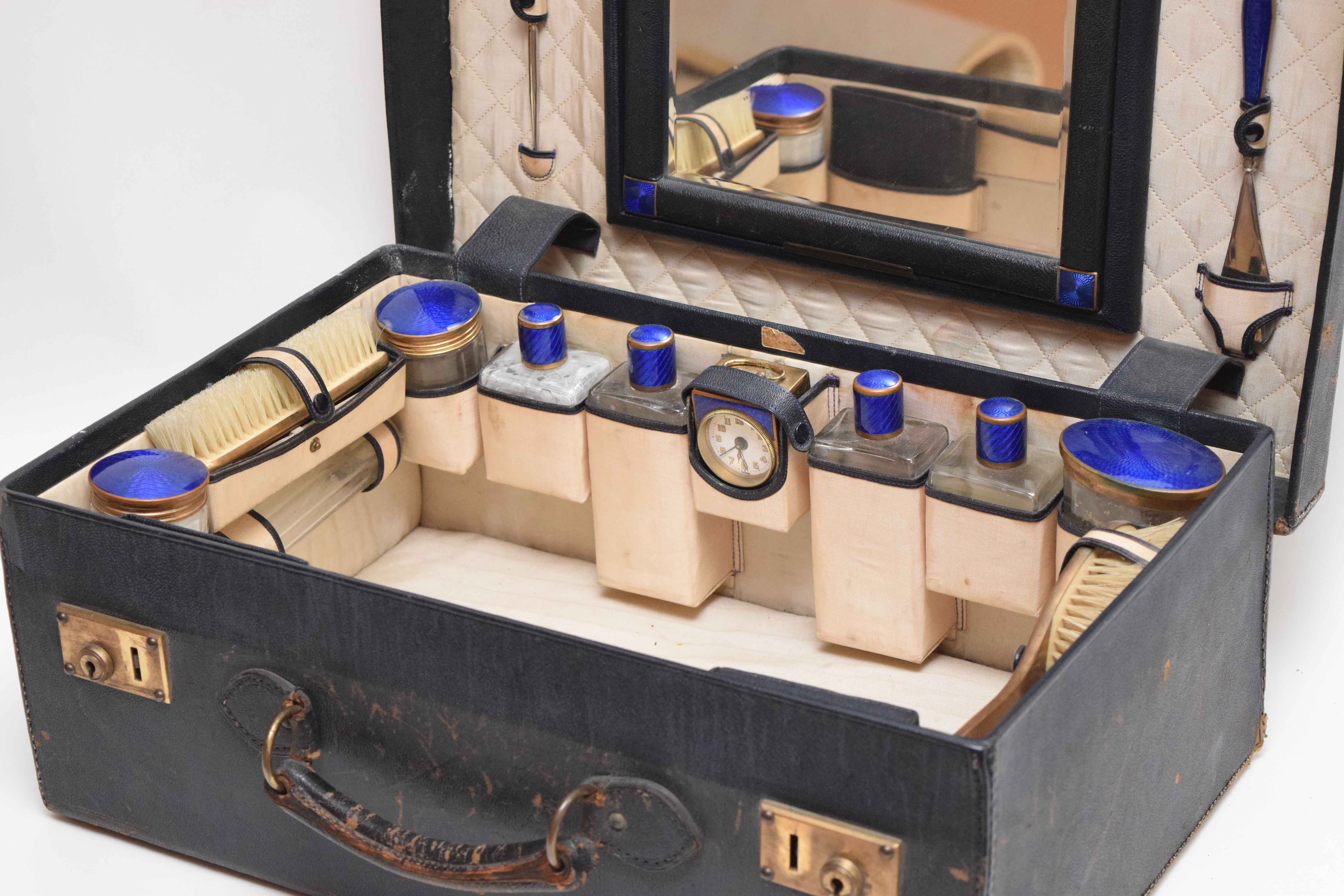 Antique Leather Vanity Case